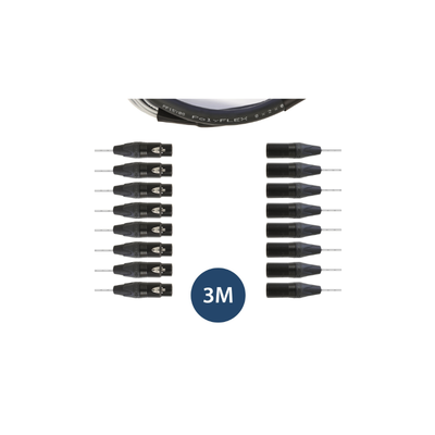 Klotz＆Neutrik 3M Pro 8 Way Loom母对公XLR